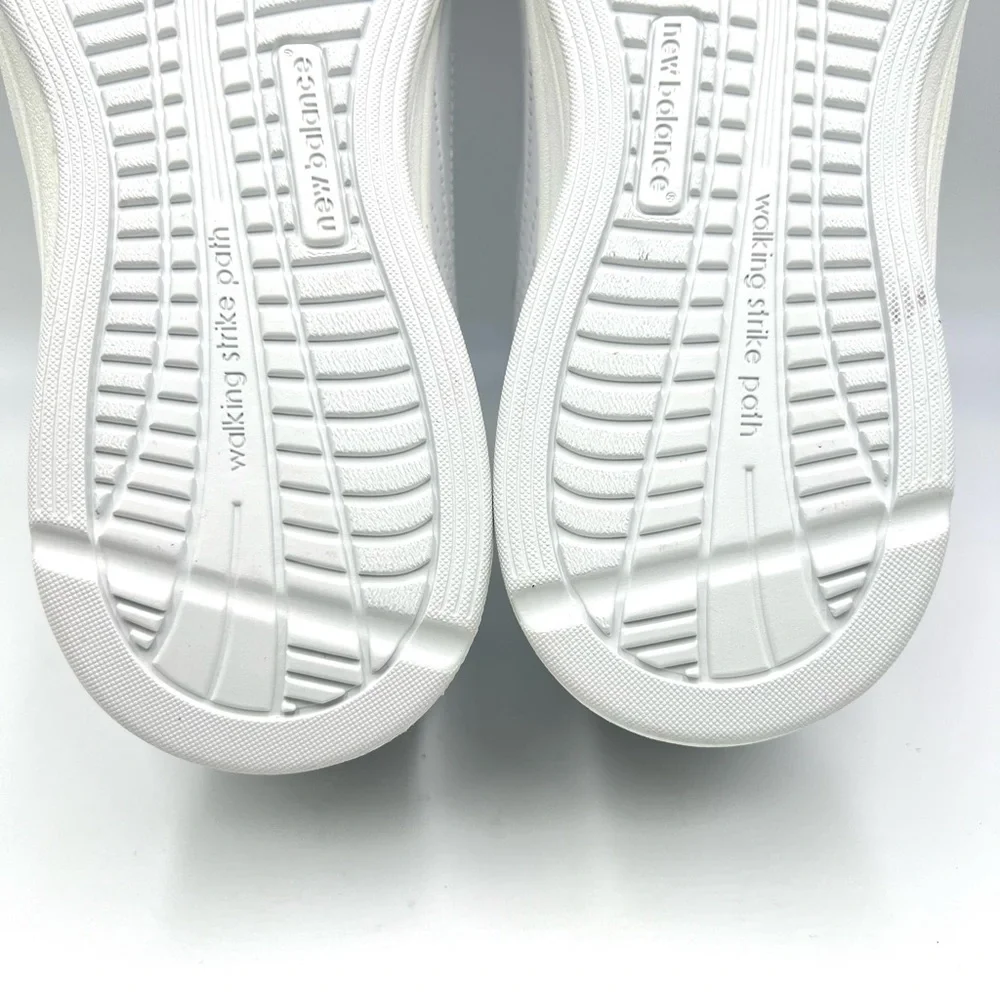 12W 12 WIDE New Balance Hook And Loop‎ 577 White Leather Walking Sneakers Shoes